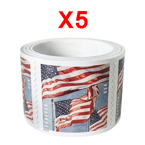2022 U.S. Flag , 5 Rolls (500 Pcs)
