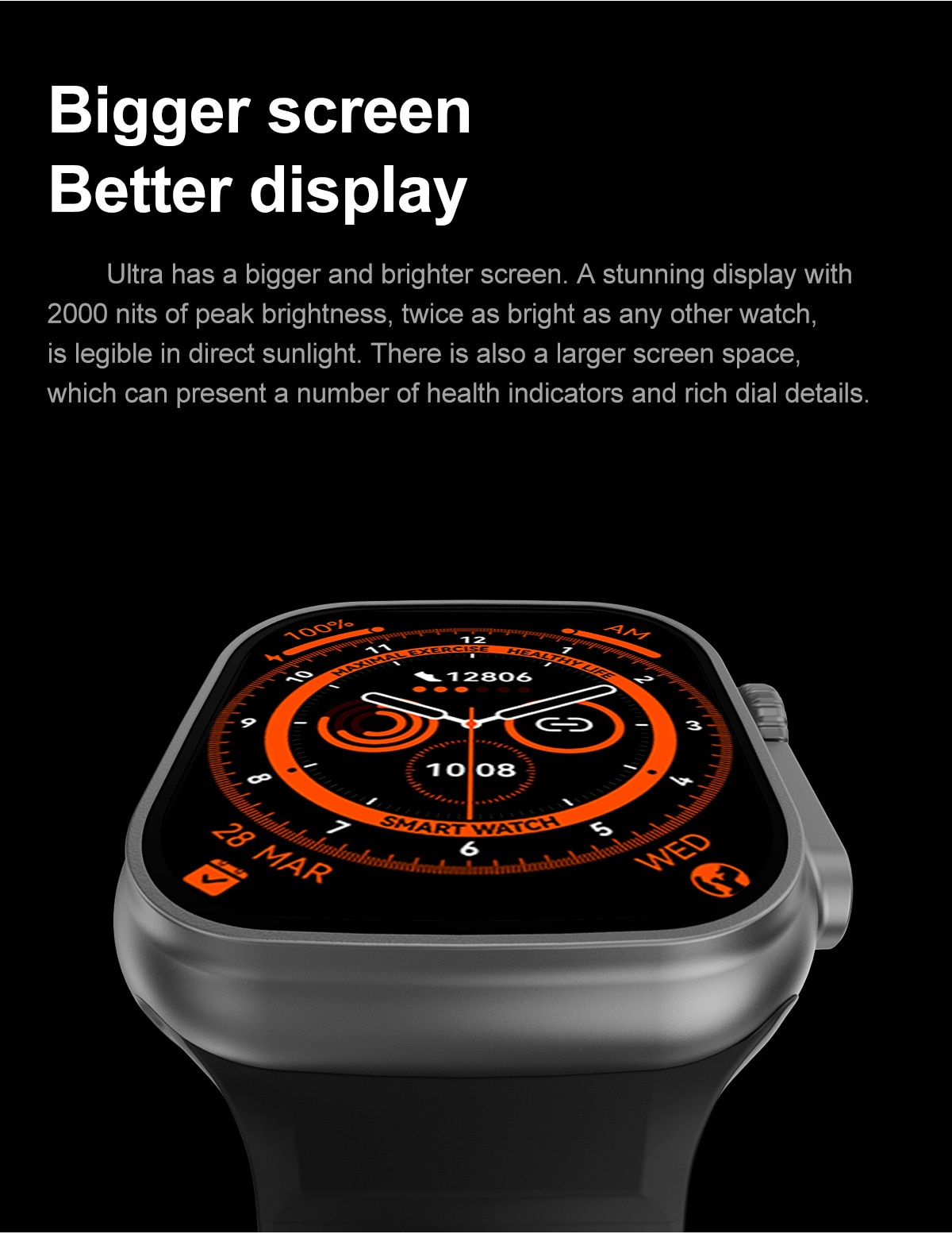 2023 NEW Smart Watch Ultra Men Women Smartwatch Bluetooth Calls Temperature Measuring Health Monitoring Wireless Charging 49mm